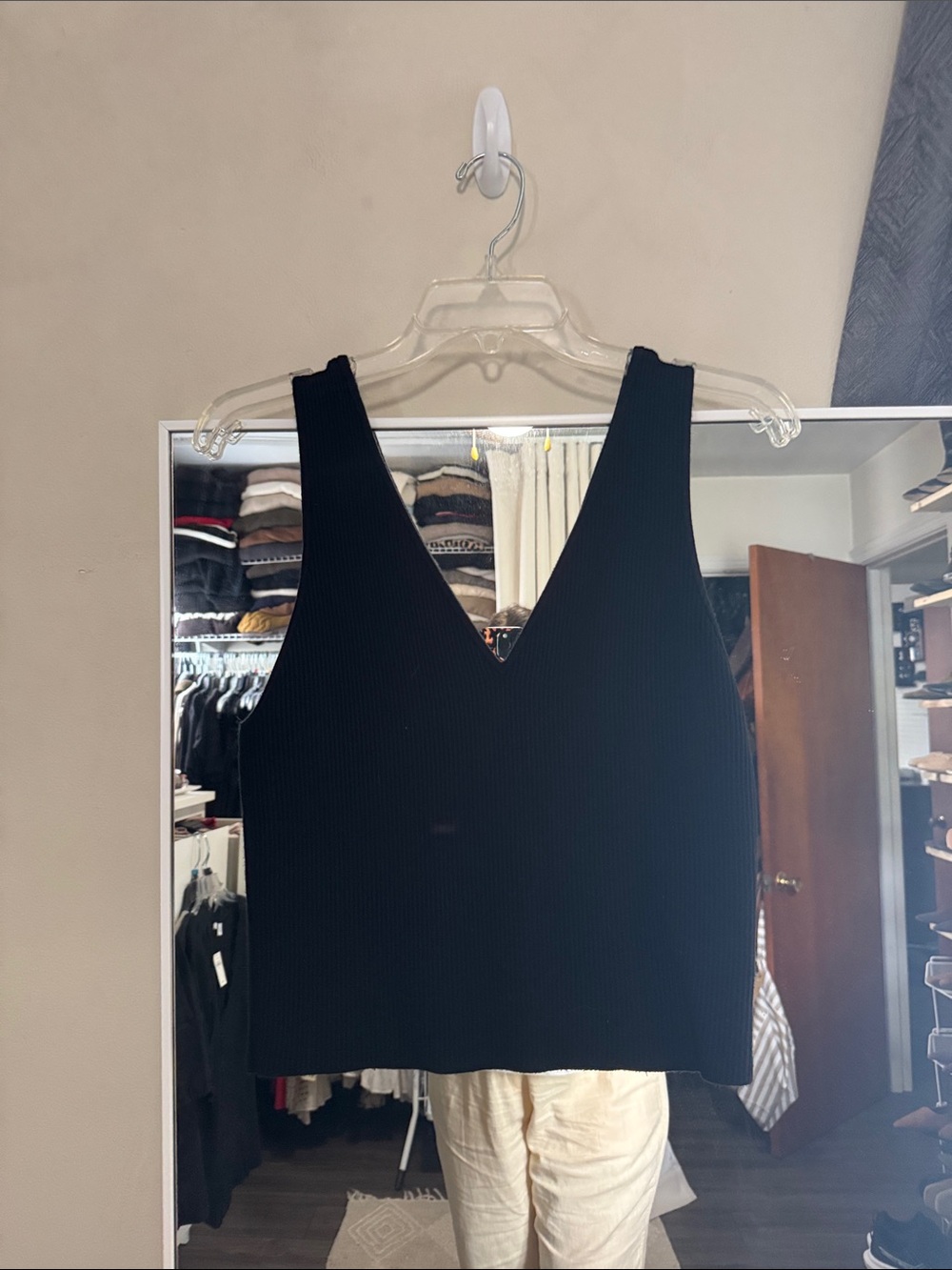Abercrombie & Fitch Black Ribbed V-Neck Tank